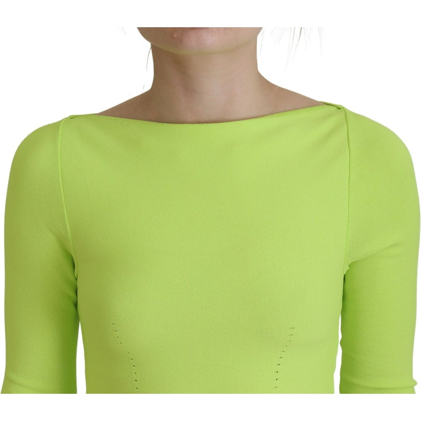 Dsquared² Green Viscose Long Sleeve A-line Sheath Mini Dress DR28826-38