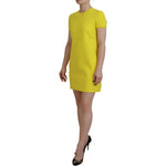 Dsquared² Yellow Nylon Short Sleeves Round Neck Mini Dress TSH83423-38