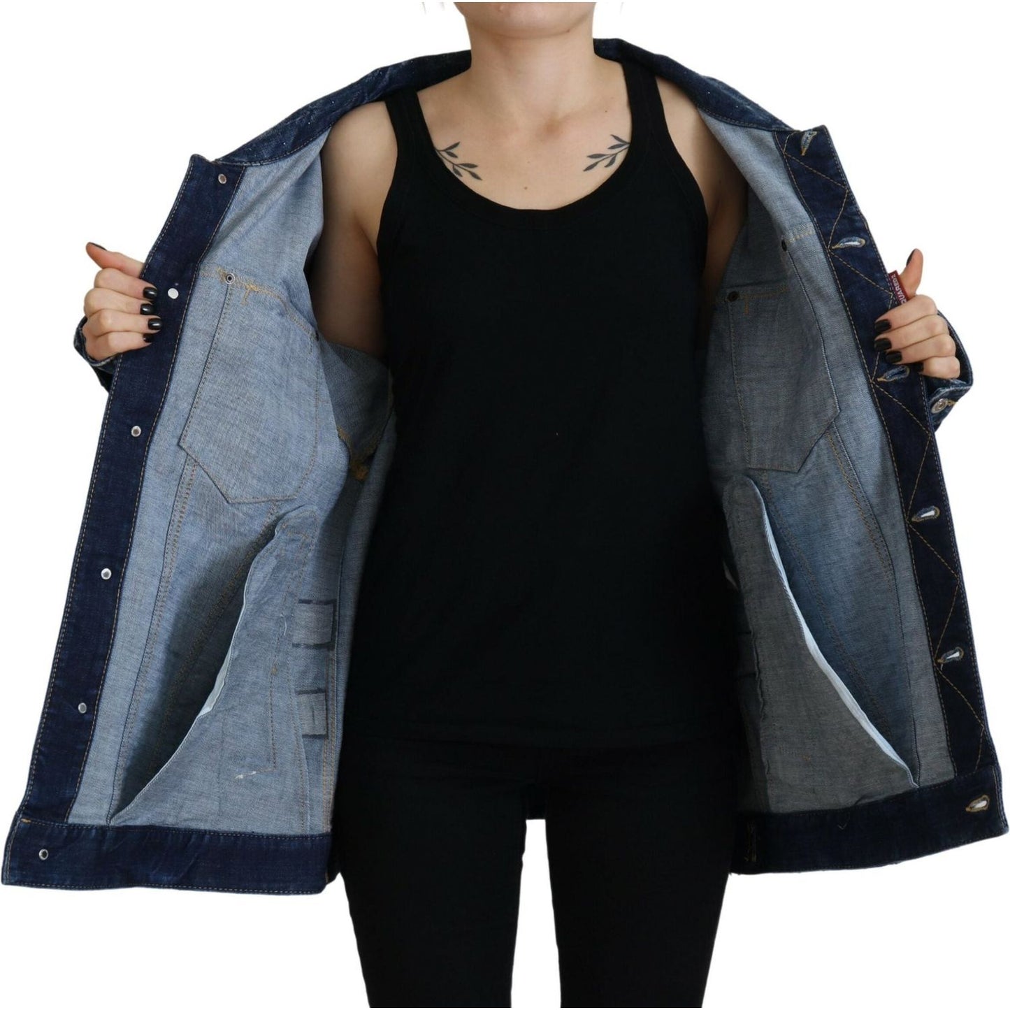 Dsquared² Blue Distressed Collared Denim Jacket JKT3518-38