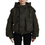 Dsquared² Green Cotton Hooded Cargo Button Jacket JKT3521-38
