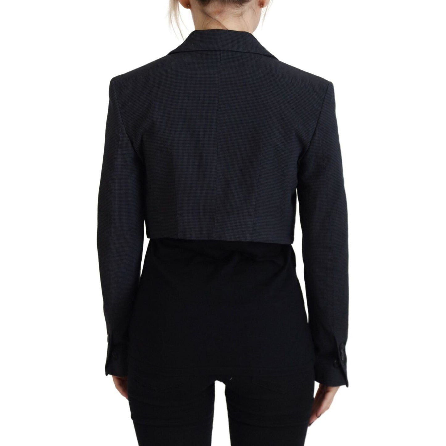 Dsquared² Black Cotton Cropped Button Blazer Jacket JKT3522-38