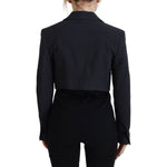 Dsquared² Black Cotton Cropped Button Blazer Jacket JKT3522-38