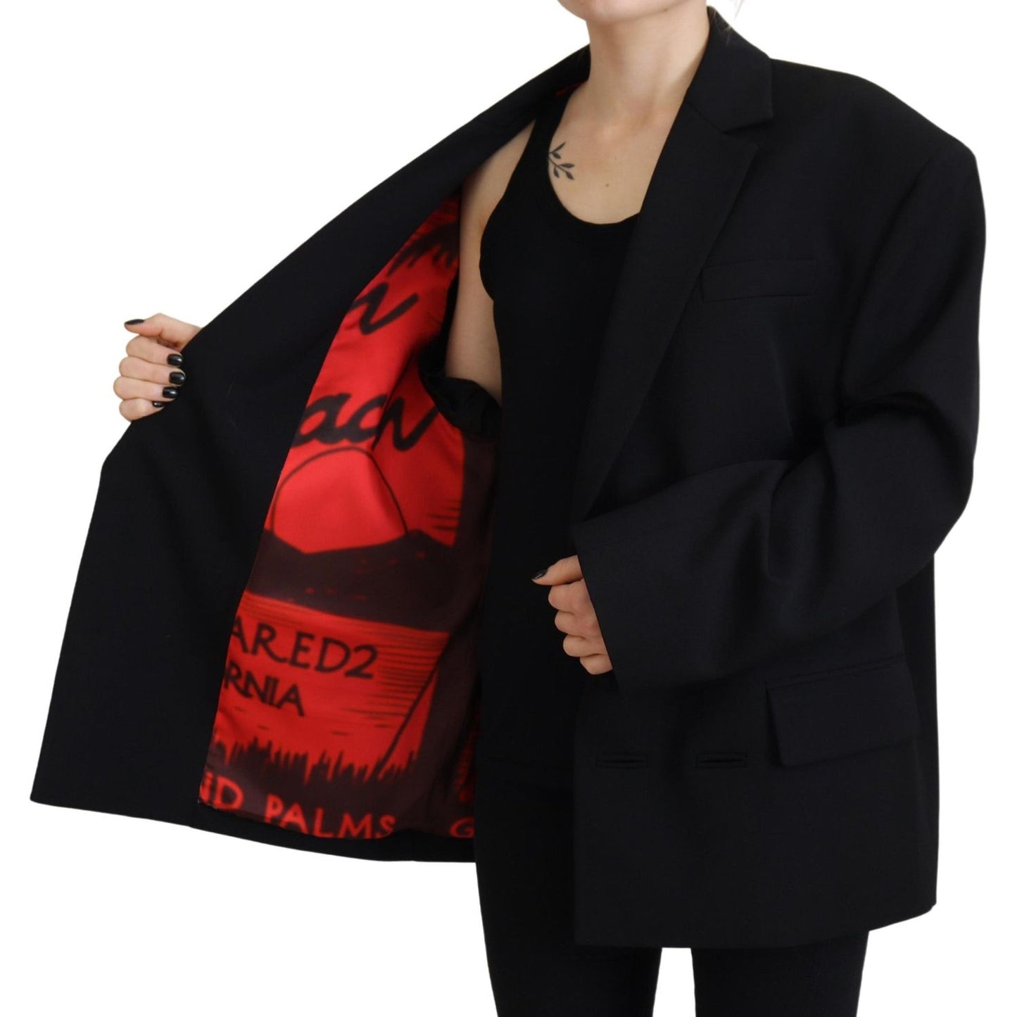 Dsquared² Black Double Breasted Coat Blazer Jacket JKT3526-38