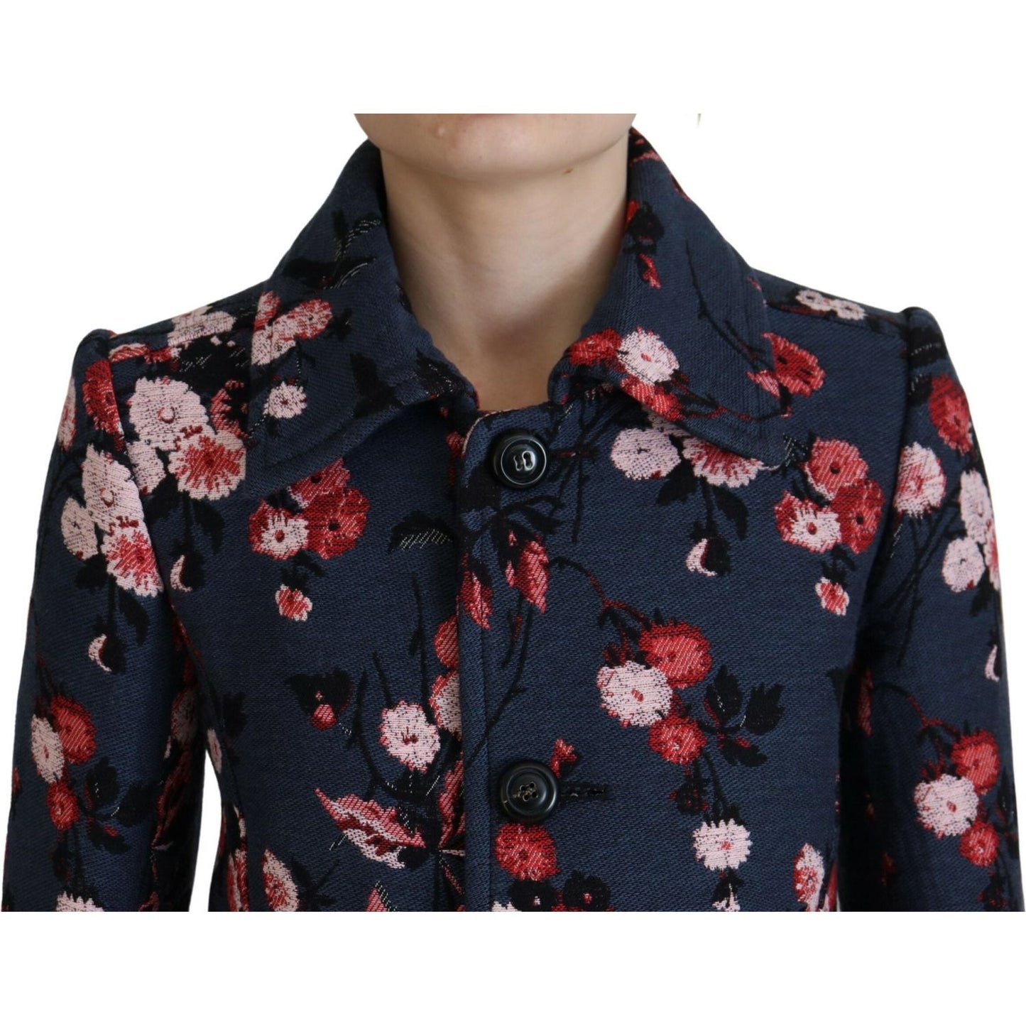Dsquared² Multicolor Printed Women Long Coat Blazer Jacket JKT3528-38