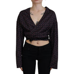 Dsquared² Black Polyester Cropped Logo Printed Blouse Top TSH83374-38