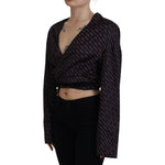 Dsquared² Black Polyester Cropped Logo Printed Blouse Top TSH83374-38