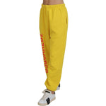 Dsquared² Yellow Mid Waist Logo Print Jogger Trouser Pants PAN74501