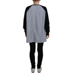 Dsquared² Black Gray Cotton Raglan Long Sleeves Casual Top TSH83393-38