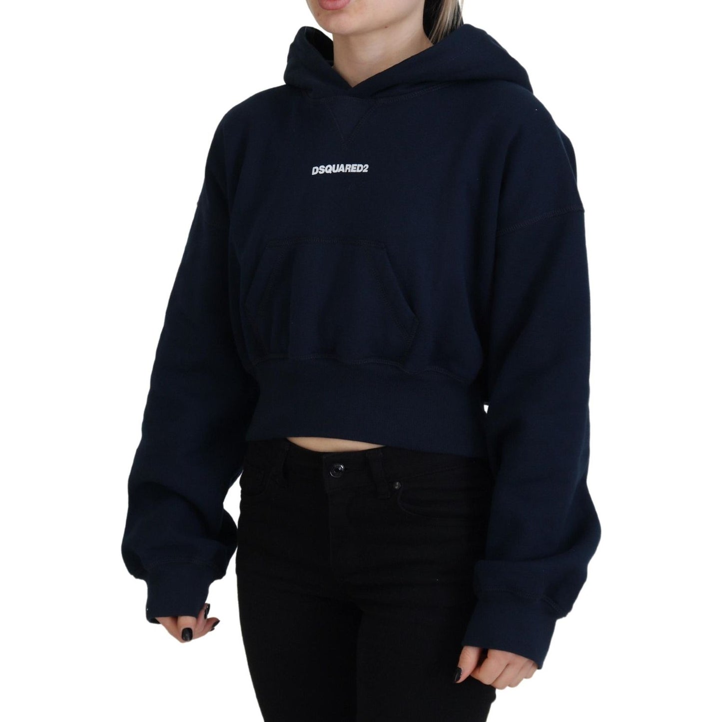 Dsquared² Blue Logo Print Hooded Cap Long Sleeve Sweater TSH83449-38