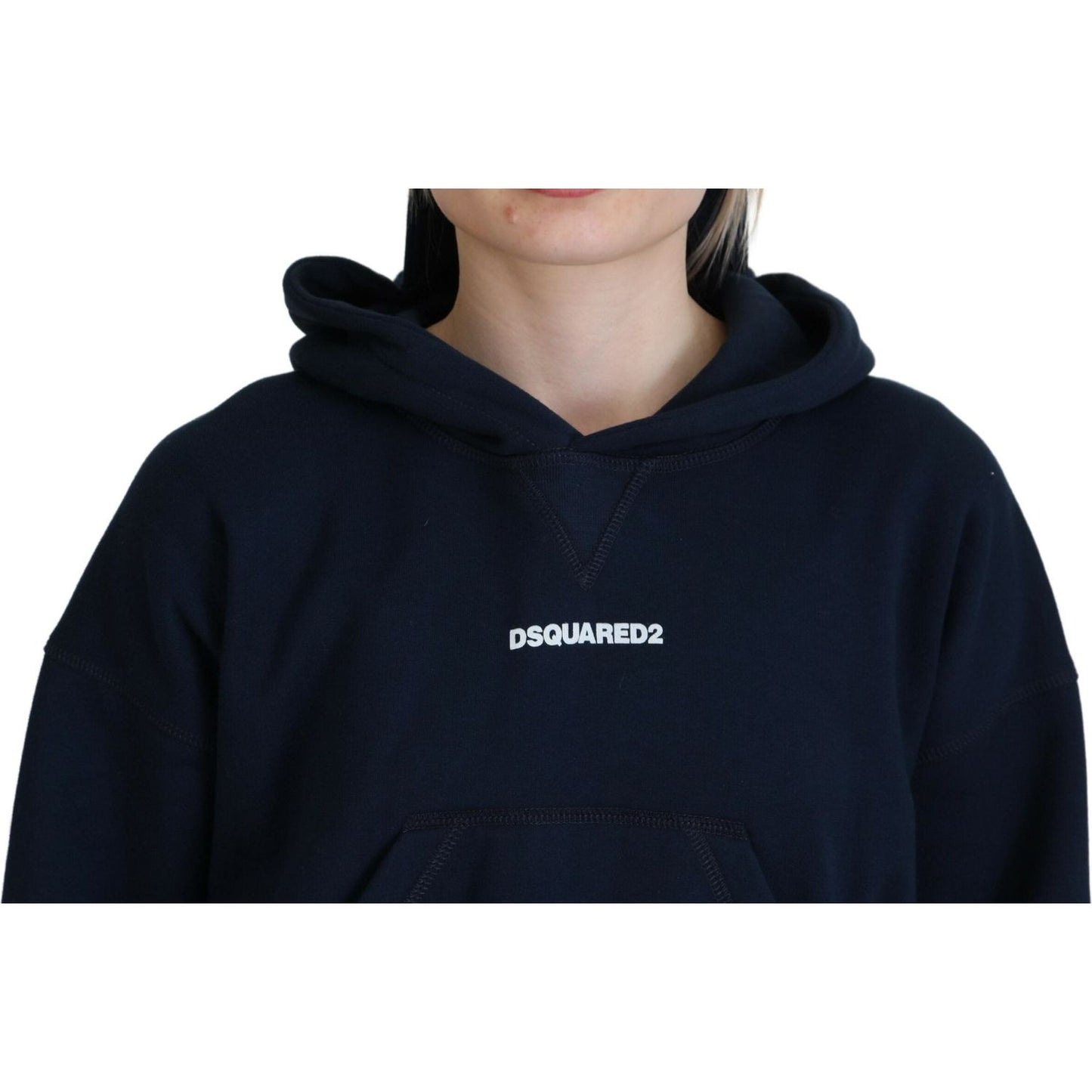 Dsquared² Blue Logo Print Hooded Cap Long Sleeve Sweater TSH83449-38