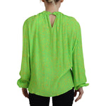 Dsquared² Green Stars Print Viscose Long Sleeves Blouse Top TSH83379-38