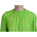 Dsquared² Green Stars Print Viscose Long Sleeves Blouse Top TSH83379-38