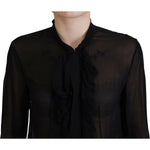 Dsquared² Black Viscose Long Sleeves See Through Blouse Top TSH83385-38