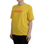 Dsquared² Yellow Logo Print Cotton Crewneck Easy Tee T-shirt TSH83386-38