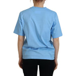Dsquared² Blue Logo Print Cotton Crewneck Short Sleeve T-shirt TSH83387-38