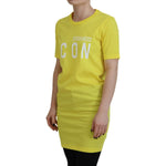 Dsquared² Yellow CottonShiny Icon Renny Dress Crewneck T-shirt TSH83390-38