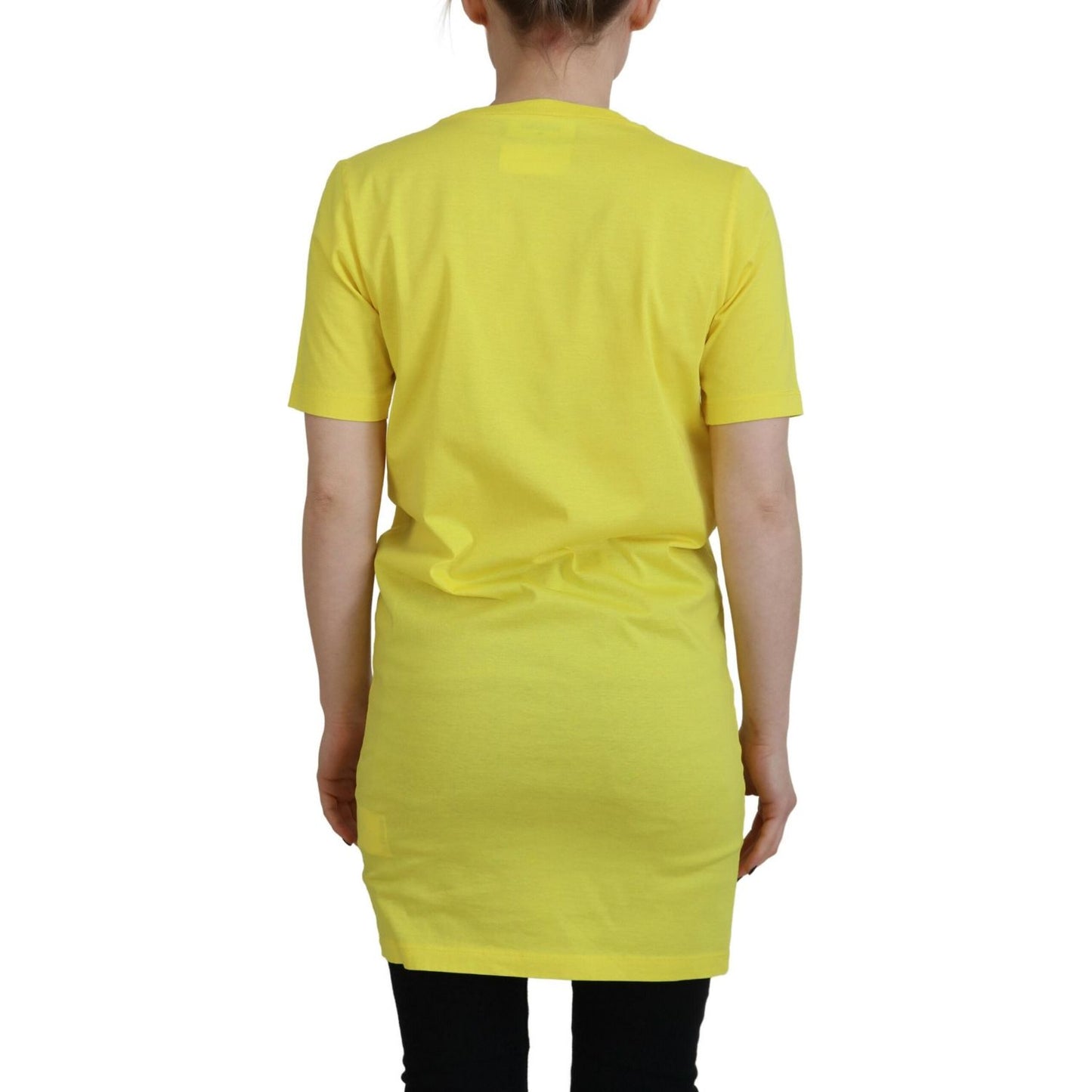Dsquared² Yellow CottonShiny Icon Renny Dress Crewneck T-shirt TSH83390-38