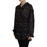 Dsquared² Black Polka Dots Collared Button Down Blouse Top TSH83395-38