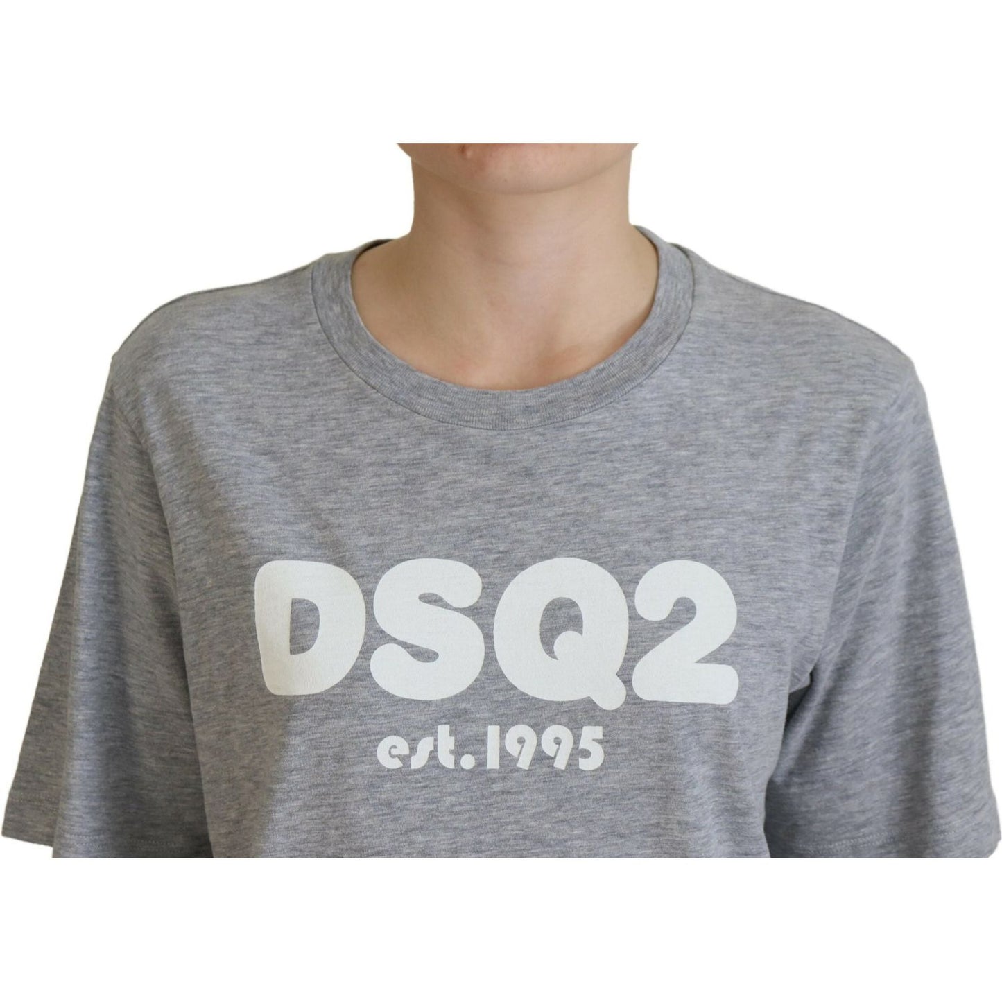 Dsquared² Gray Logo Cotton Crewneck Short Sleeve Tee T-shirt TSH83409-38