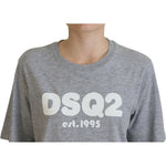 Dsquared² Gray Logo Cotton Crewneck Short Sleeve Tee T-shirt TSH83409-38