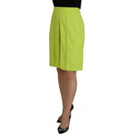 Dsquared² Green High Waist Pleated A-line Knee Length Skirt SKI1894
