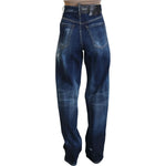 Dsquared² Blue High Waist Straight Denim Jeans San Diego PAN74500