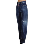 Dsquared² Blue High Waist Straight Denim Jeans San Diego PAN74500