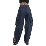 Dsquared² Blue High Waist Cotton Cargo Baggy Denim Jeans PAN74492-38