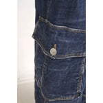 Dsquared² Blue High Waist Cotton Cargo Baggy Denim Jeans PAN74492-38