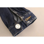 Dsquared² Blue High Waist Cotton Cargo Baggy Denim Jeans PAN74492-38