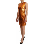 Dolce & Gabbana Metallic Orange Sleeveless Sheath Dress DR28270-40