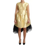 Dolce & Gabbana Polyester Gold Sleeveless A-line Tulle Dress DR2782