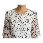 Dolce & Gabbana White Cutout Design Polyester A-line Midi Dress DR28009-42