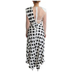 Dolce & Gabbana White Polka Dots Crystal One Shoulder Dress DR2798-40