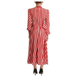 Dolce & Gabbana White Red Silk A-Line Shift Gown Maxi Dress DR28622-40