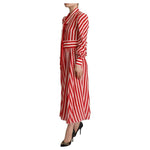 Dolce & Gabbana White Red Silk A-Line Shift Gown Maxi Dress DR28622-40