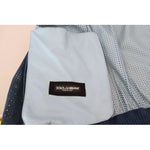 Dolce & Gabbana Blue Leather Perforated Full Zip Jacket JKT3359-46