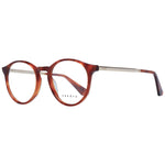 Sandro Brown Women Glasses Frame in full-rim acetate, round style, demo lenses, branded case included.