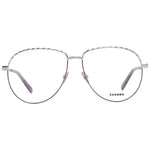 Sandro Brown Women Glasses Frame, full-rim, metal, round style with demo plastic lenses, includes branded case.