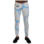 Dolce & Gabbana White Blue Cotton Skinny Denim Jeans PAN73205-44