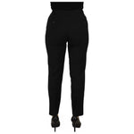 Dolce & Gabbana Black High Waist Tapered Trouser Pants PAN73123-40