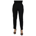 Dolce & Gabbana Black High Waist Tapered Trouser Pants PAN73123-40