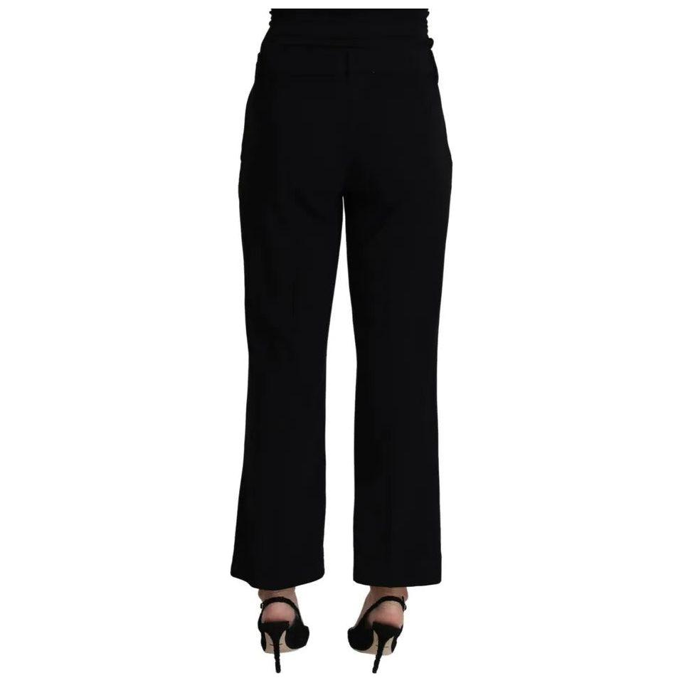 Dolce & Gabbana Black Wool Stretch Cropped Capri Trouser Pants PAN71665-44