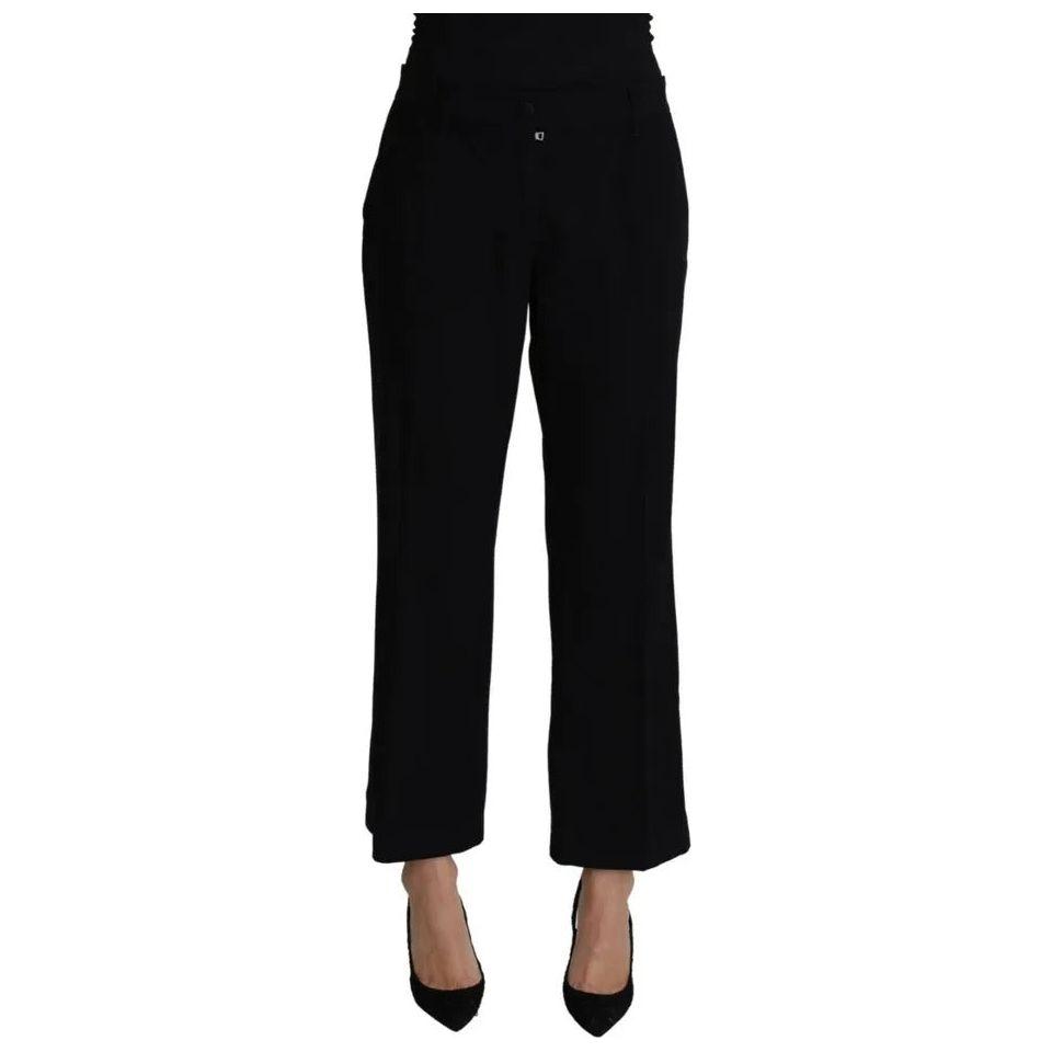 Dolce & Gabbana Black Wool Stretch Cropped Capri Trouser Pants PAN71665-44