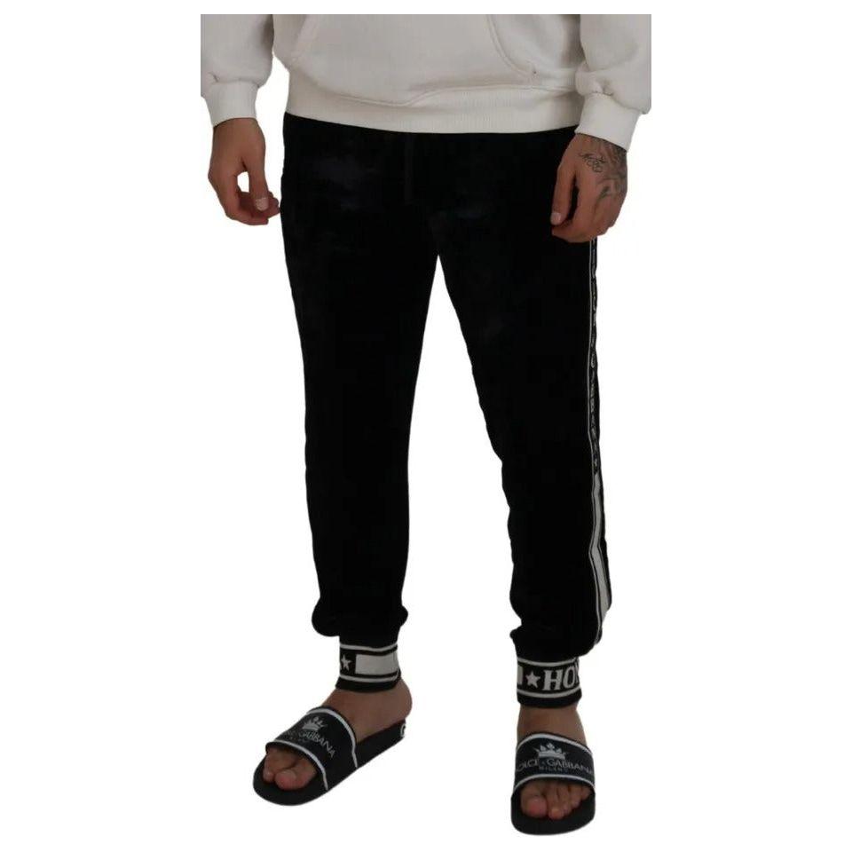 Dolce & Gabbana Black Jogger Jogging Trouser Cotton Pants PAN73219-46