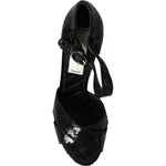 Dolce & Gabbana Black Sequin Ankle Strap Heels Sandals Shoes LA10916-38
