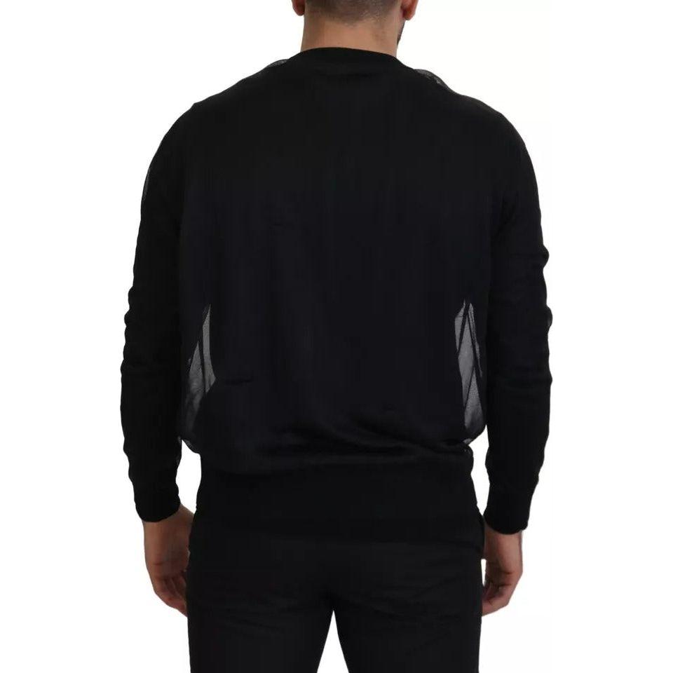 Dolce & Gabbana Black Polyester Crewneck Men Pullover Sweater TSH83174-M