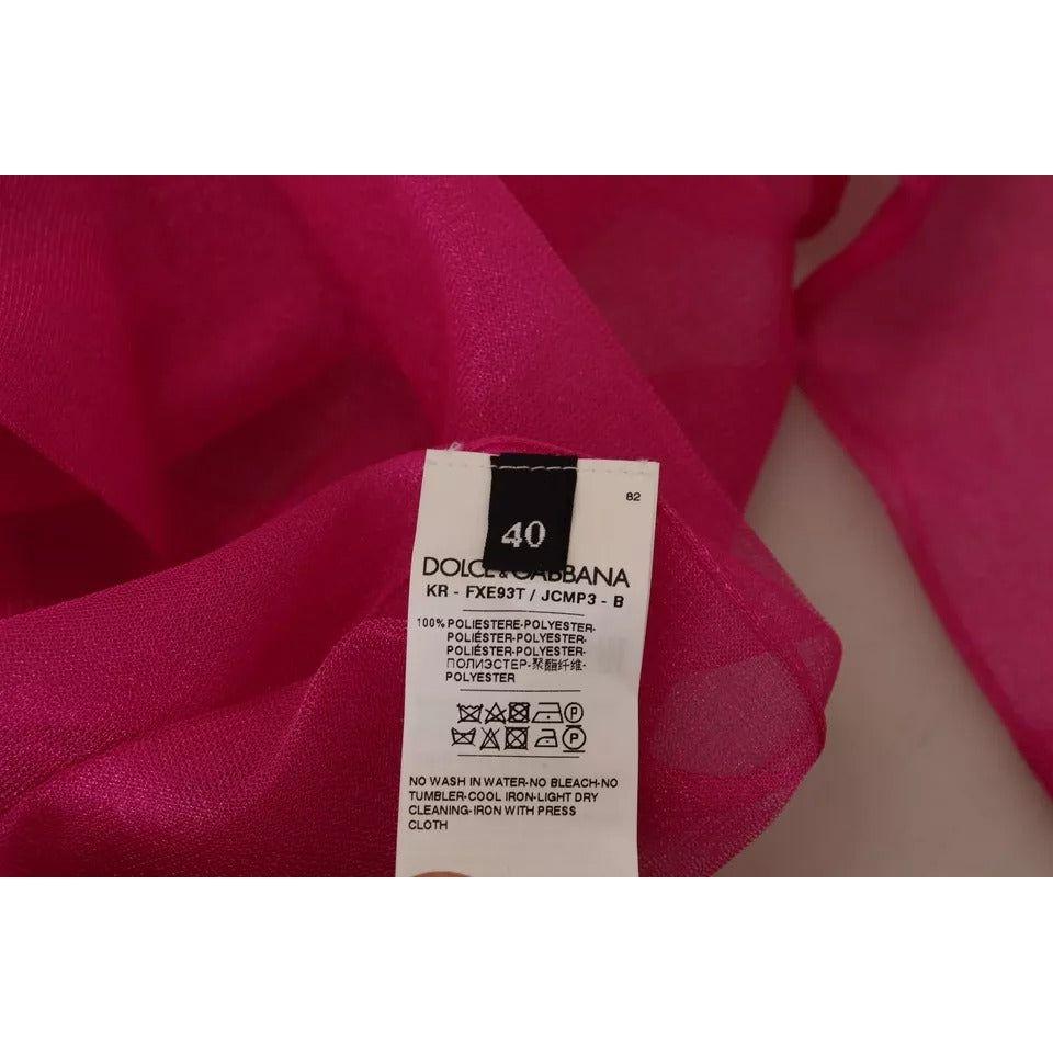 Dolce & Gabbana Fuchsia Polyester Crewneck Pullover Sweater TSH83740-40