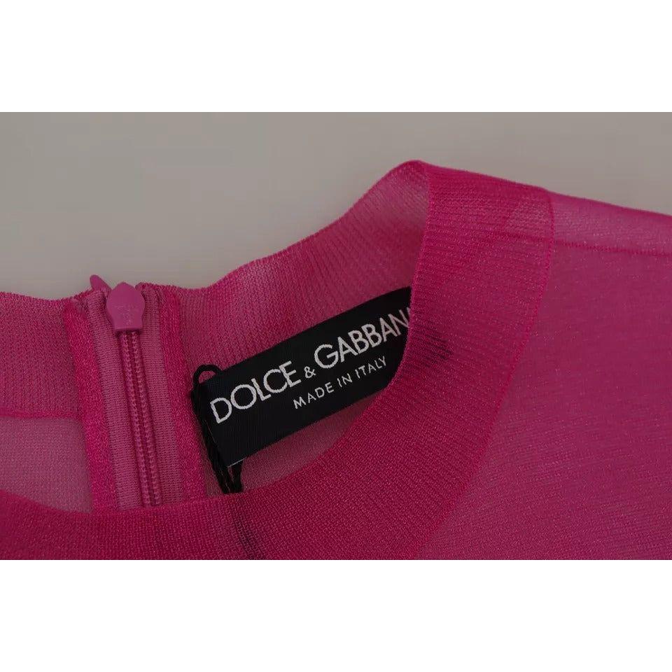 Dolce & Gabbana Fuchsia Polyester Crewneck Pullover Sweater TSH83740-40