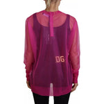 Dolce & Gabbana Fuchsia Polyester Crewneck Pullover Sweater TSH83740-40